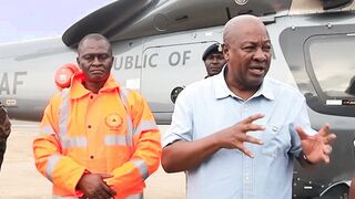 LE PRESIDENT DU GHANA SUR LE TERRAIN POUR VOIR L'ÉTENDUE DES DÉGATS DES INONDATIONS À ACCRA